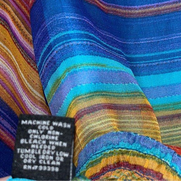 Peck & Peck Weekend Multi-color Stripe Peasant Top Size L - Picture 5 of 6